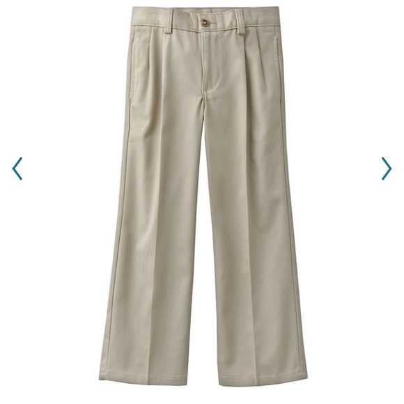 Chaps Boys School Uniform Pleated Twill Pant